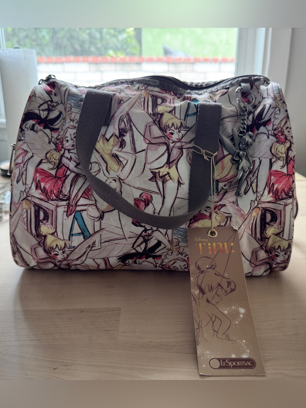 Lesportsac Tinker Bell Print Travel Weekender - Pink, Yellow, Gray, Blue